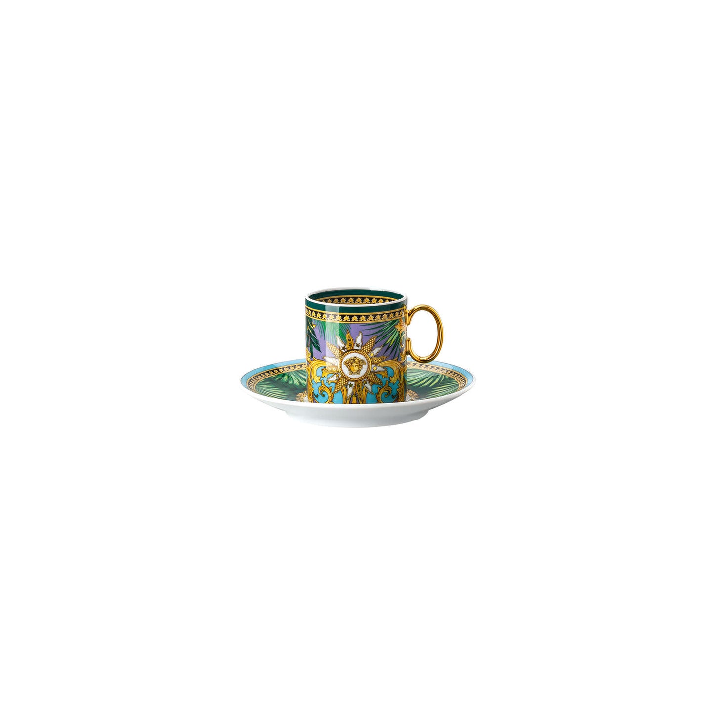 Versace Jungle Animalier Green AD Cup + Saucer Set | 3oz