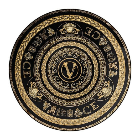 Versace Virtus Gala Black Service Plate | 13in