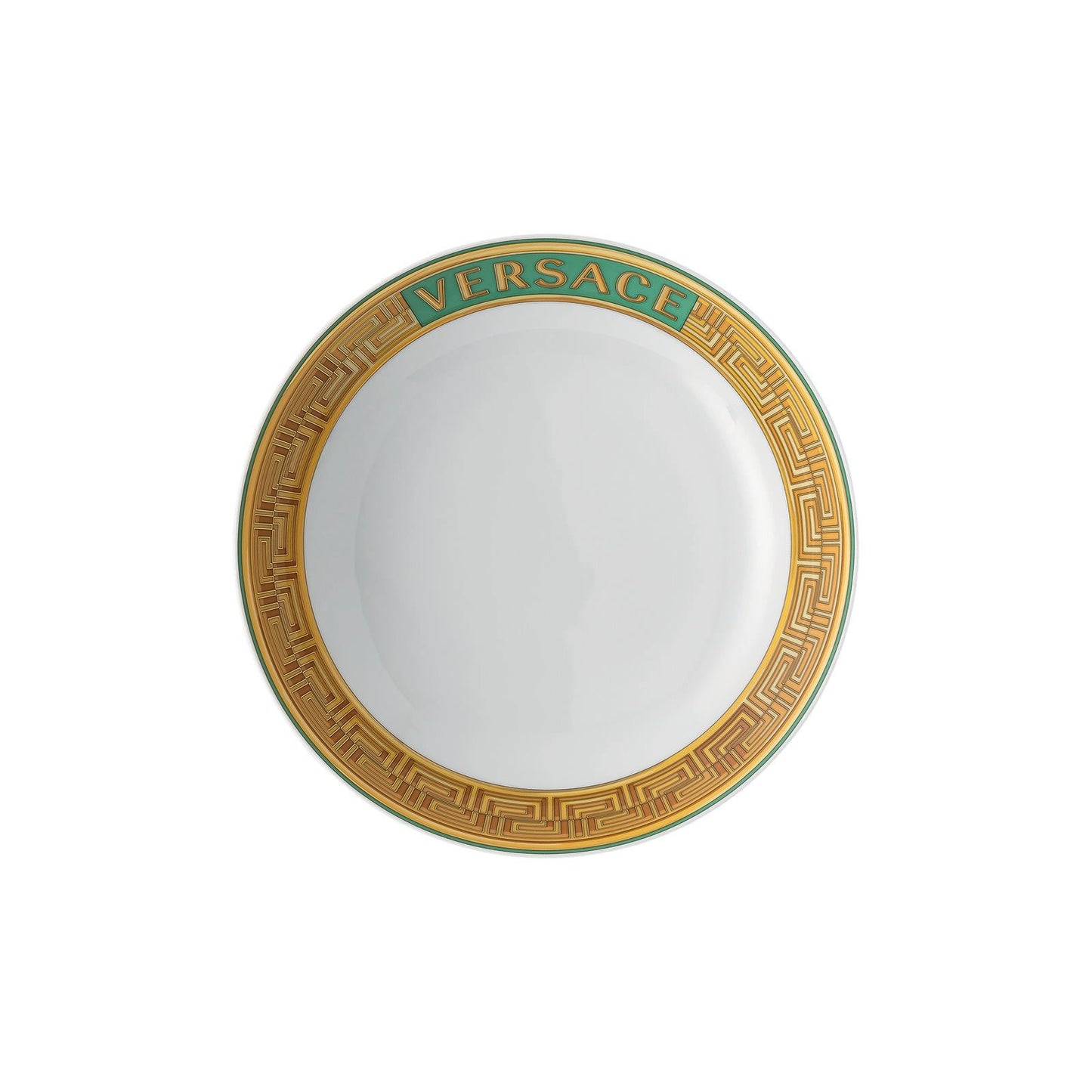 Versace Medusa Amplified Green Coin Rim Soup Bowl | 8.5in