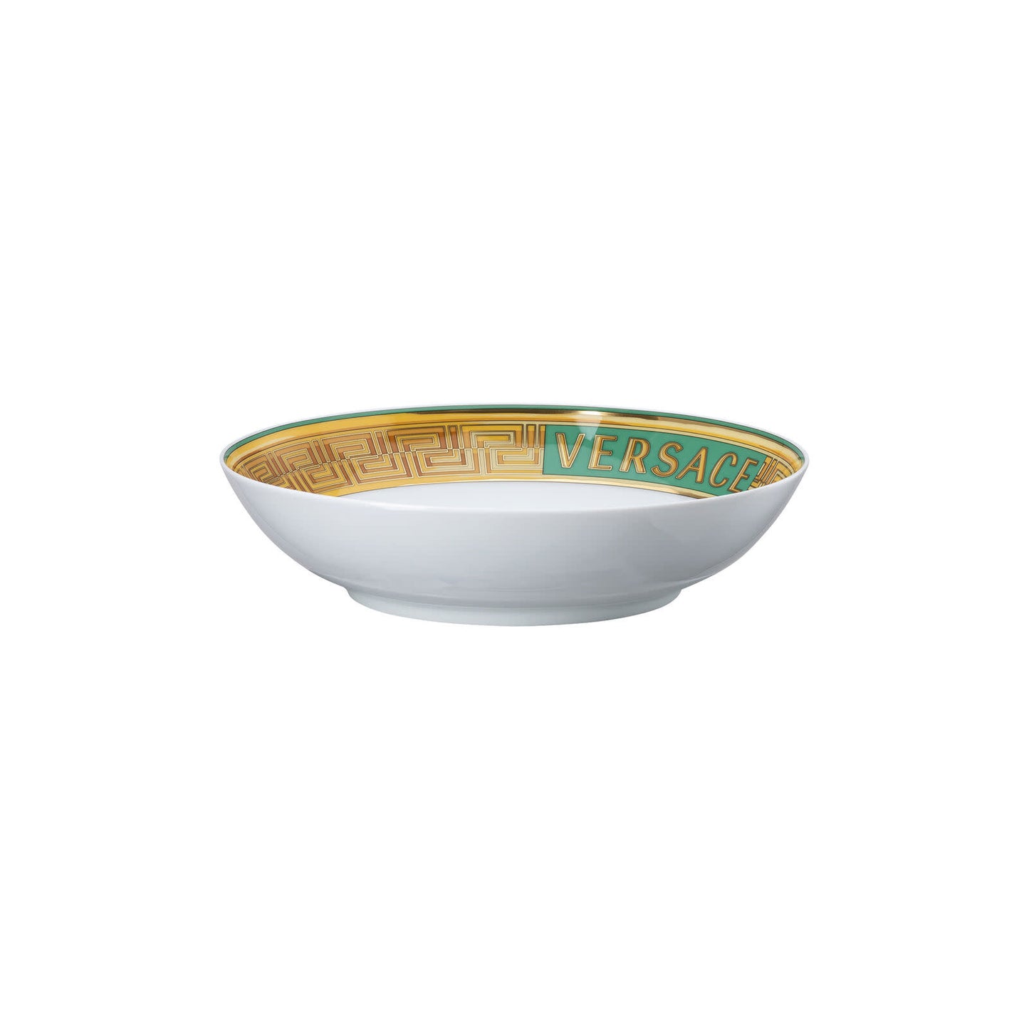 Versace Medusa Amplified Green Coin Rim Soup Bowl | 8.5in