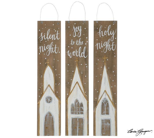 Church Wood Plank Ornament