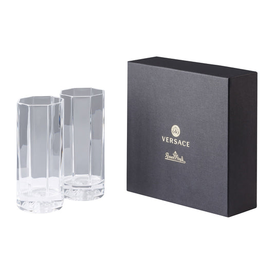 Versace Medusa Lumiere Longdrink Glass Set of Two | 8oz