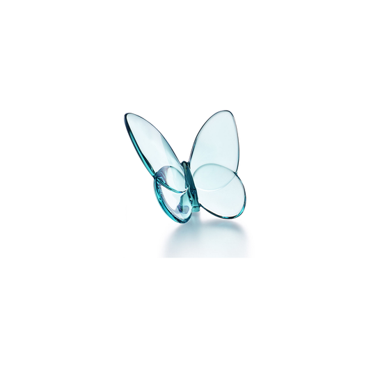 Baccarat Crystal Papillon Turquoise Lucky Butterfly Sculpture | 3.15x2.56in