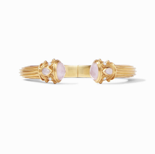 Byzantine Demi Hinge Cuff in Rose Quartz