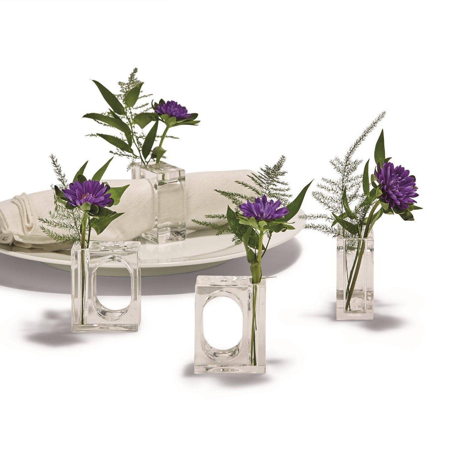 Flower Vase Napkin Ring Set of 4