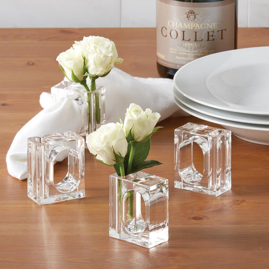 Flower Vase Napkin Ring Set of 4