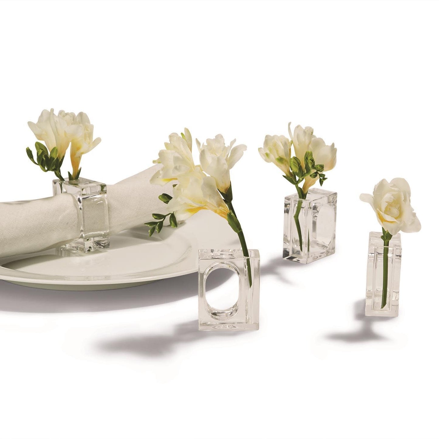 Flower Vase Napkin Ring Set of 4