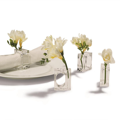 Flower Vase Napkin Ring Set of 4