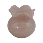 Glass Tulip Ruffle Vase | 5in Pink
