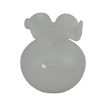 Glass Tulip Ruffle Vase | 5in White