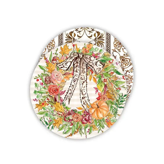 Round Coasters Autumn Wreath Bow | Set of 20