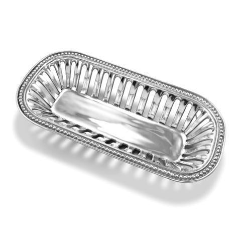 Gourmet Grillware Flutes + Pearls Bread Basket | 15in X 7.25in