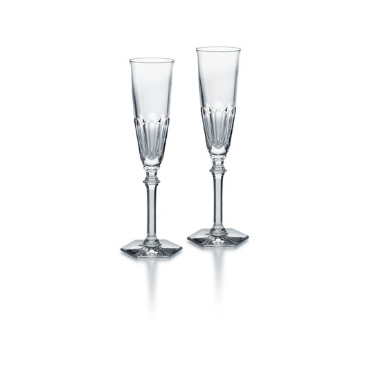 Baccarat Crystal Harcourt Eve Champagne + Cocktail Flute Glass Set of 2 | 9.76in + 5.75oz