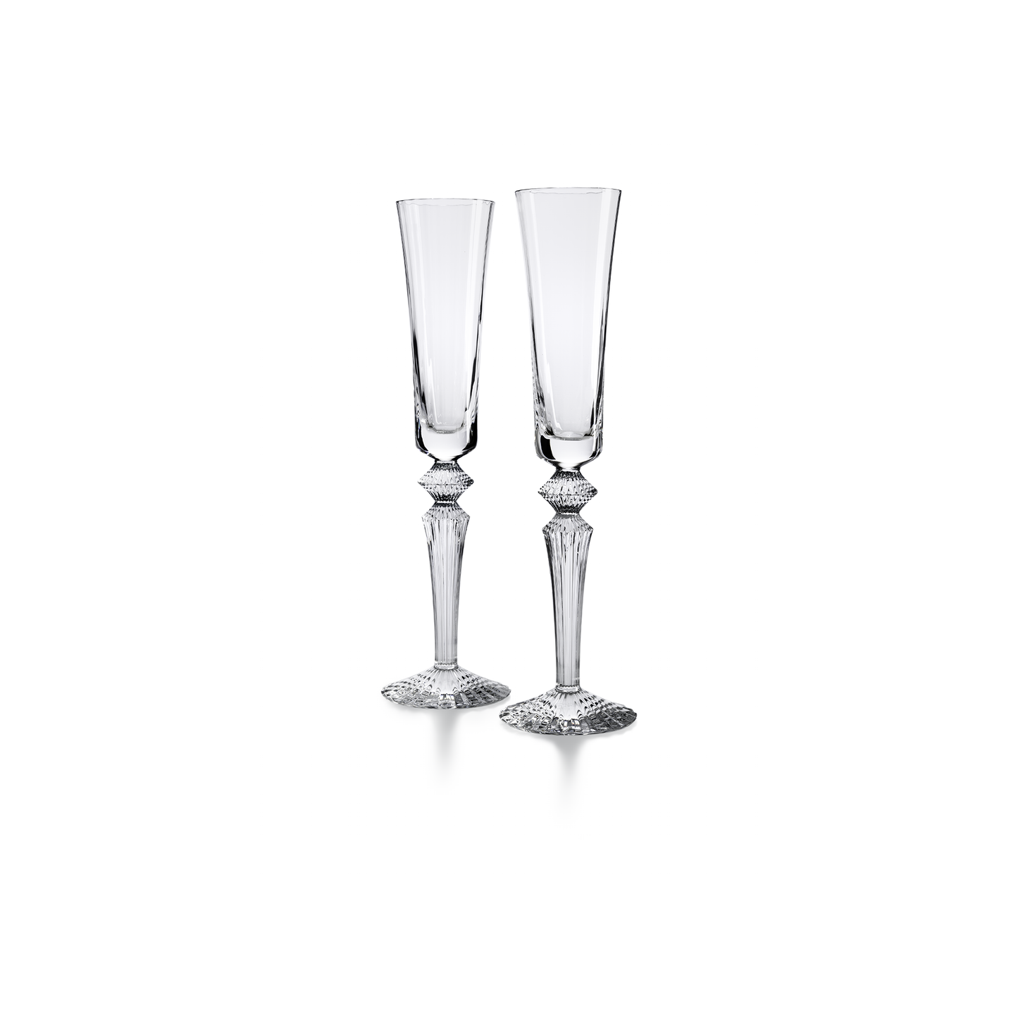 Baccarat Crystal Mille Nuits Flutissimo Champagne + Cocktail Flute Set of 2 | 11.54in + 5.75oz