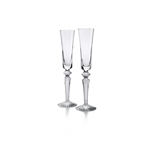 Baccarat Crystal Mille Nuits Flutissimo Champagne + Cocktail Flute Set of 2 | 11.54in + 5.75oz