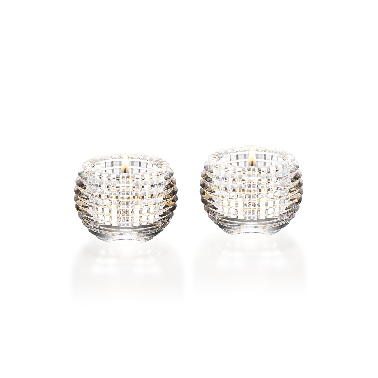 Baccarat Crystal Eye Candle Votive Set of 2 | 2.8in