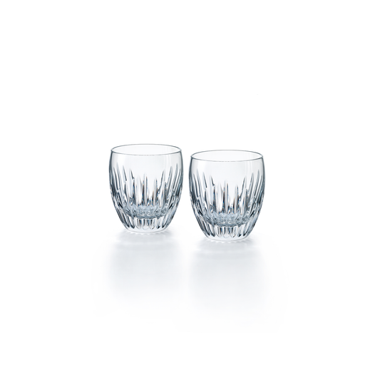 Baccarat Crystal Massena Double Old Fashion Tumbler Glass Set of 2 | 3.94in + 12.51oz