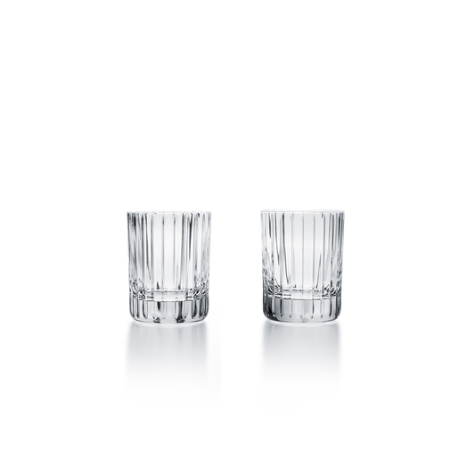 Baccarat Crystal Harmonie Triple Old Fashioned Tumbler Glass Set of 2 | 4.7in + 16.9oz