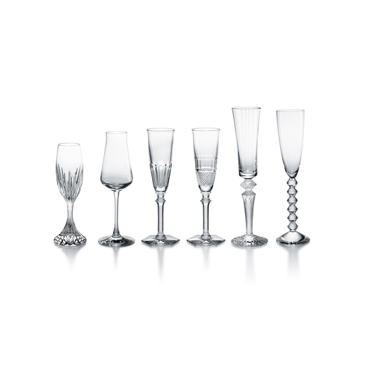 Baccarat Crystal Bubbles Champagne + Cocktail Flute Set of 6