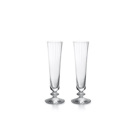 Baccarat Crystal Mille Nuits Champagne + Cocktail Flute Set of 2 | 8.66in + 6.09oz