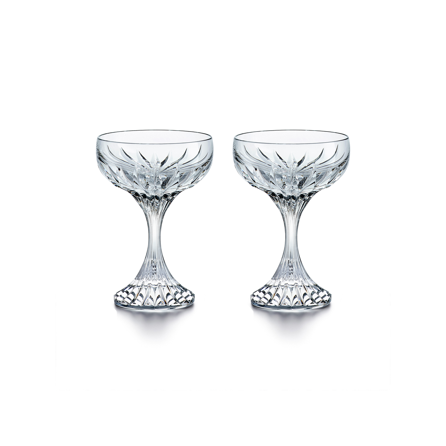 Baccarat Crystal Massena Champagne + Cocktail Coupe Glass Set of 2 | 5.55in + 5.75oz