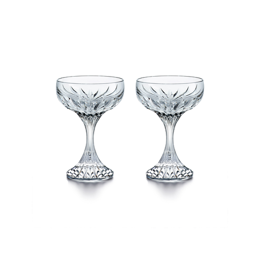 Baccarat Crystal Massena Champagne + Cocktail Coupe Glass Set of 2 | 5.55in + 5.75oz
