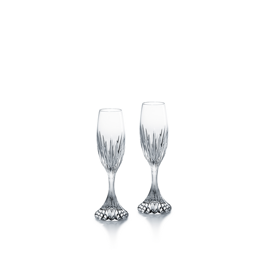 Baccarat Crystal Massena Champagne + Cocktail Flute Glass Set of 2 | 8.54in + 5.41oz