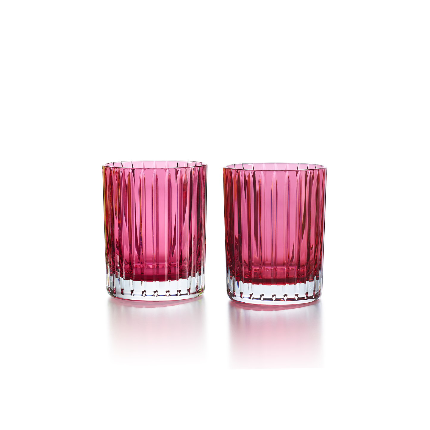 Baccarat Crystal Harmonie Colors of Joy Intense Red Raspberry Double Old Fashioned Tumbler Glass Set of 2 | 4.13in + 11.02oz