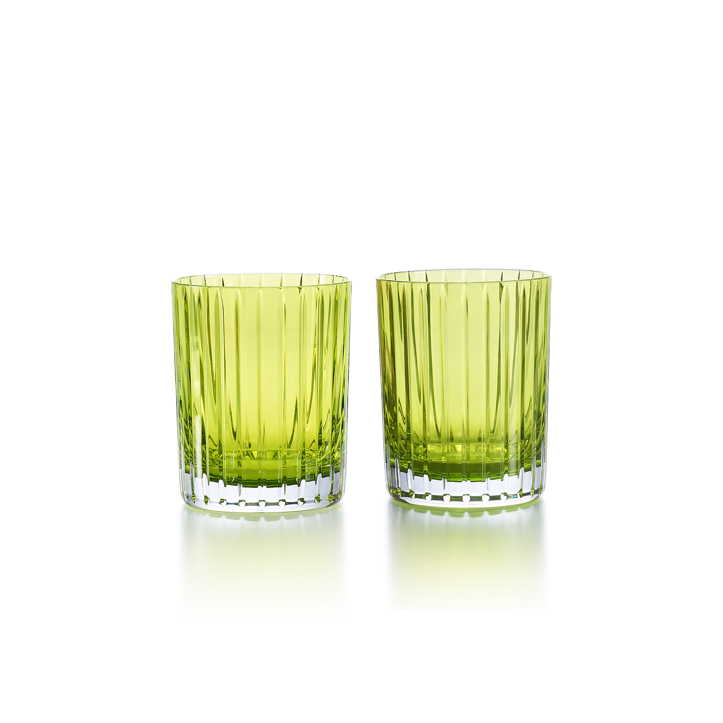 Baccarat Crystal Harmonie Colors of Joy Intense Moss Double Old Fashioned Tumbler Glass Set of 2 | 4.13in + 11.02oz