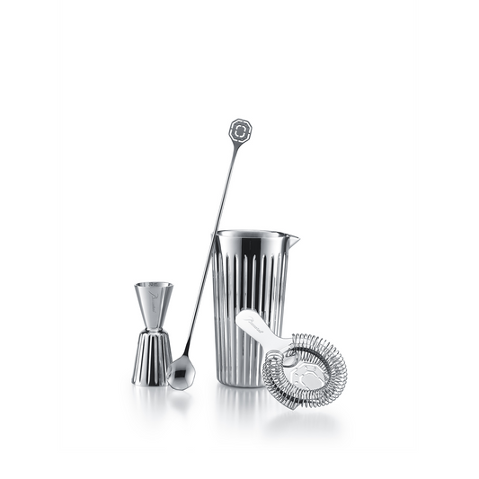 Baccarat Crystal Harmonie Stainless Cocktail Shaker + Barware Accessory Set of 4 | 6.69in + 21.98oz
