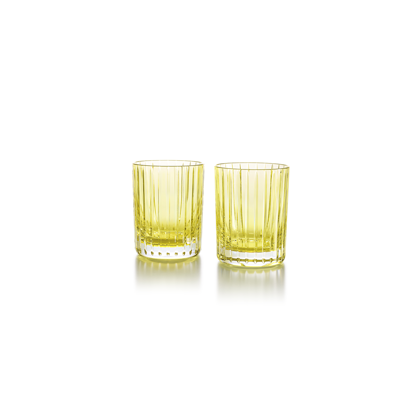 Baccarat Crystal Harmonie Colors of Joy Pastel Yellow Double Old Fashioned Tumbler Glass Set of 2 | 4.13in + 11.02oz