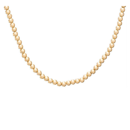 eNewton Classic Gold 3mm Beaded Choker Necklace | 16in