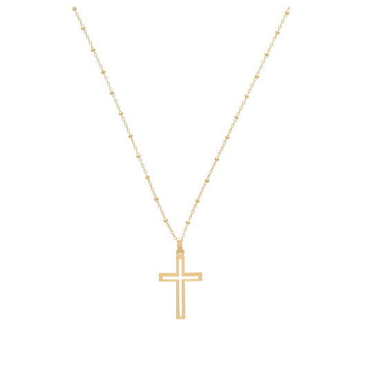 28.5" Simplicity Trinity Cross Gold Necklace