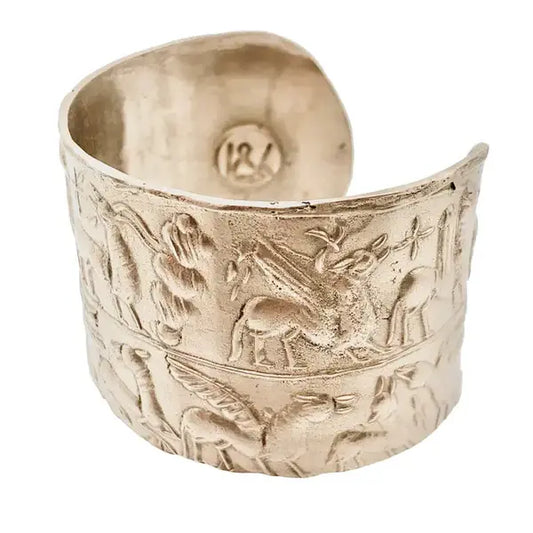 Ancient Animal Intaglio Cuff Bracelet