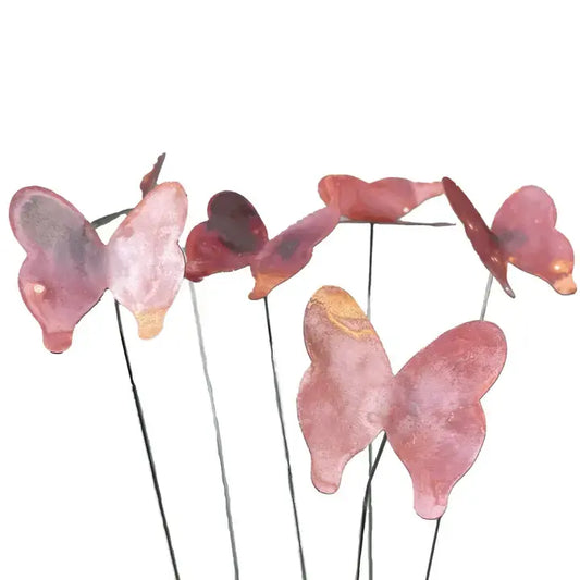 Copper 2.5in  Butterfly Flower Spike | 18in