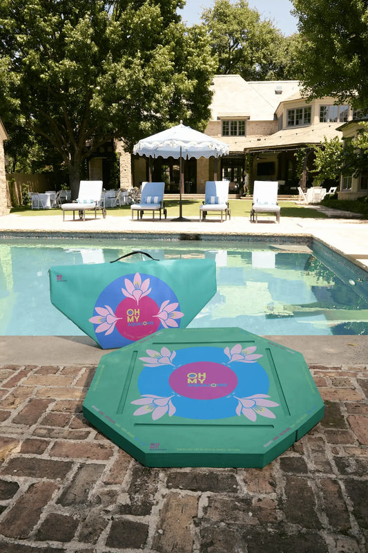 Mahjong Floating Pool Mat | Aqua