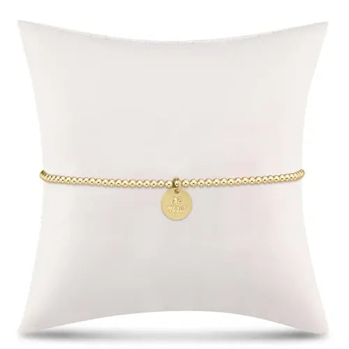 eGirl Classic Gold 2mm Bead Bracelet | Be You. Small Gold Disc