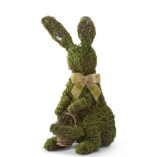 30" Mossy Twig Bunny w/ Basket and Burlap Bow