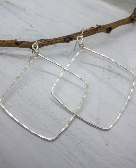 Kitzi Silver Large Diamond Twist Earrings