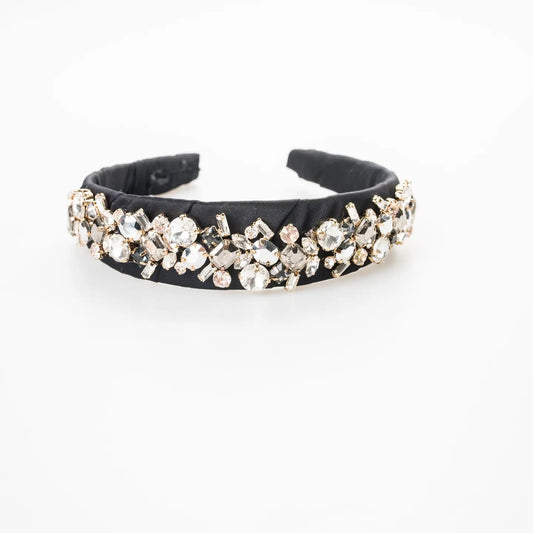 Phoebe Crystal Headband | Jet