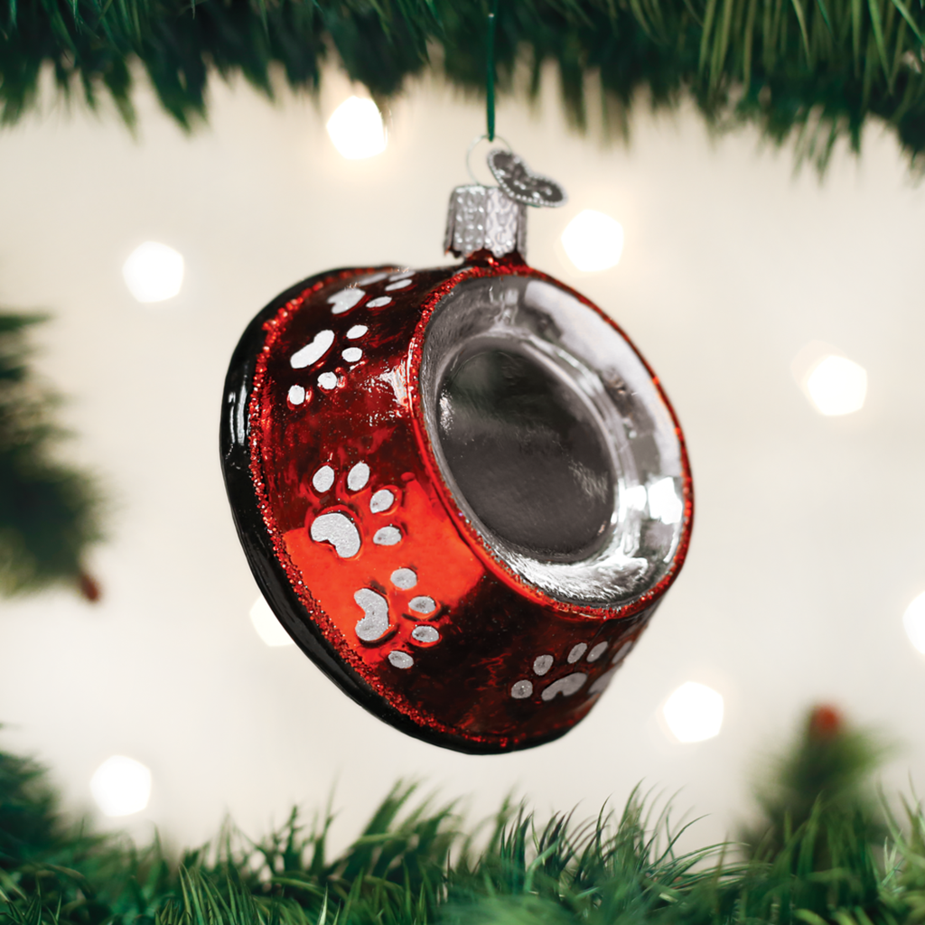 Red Dog Bowl Ornament