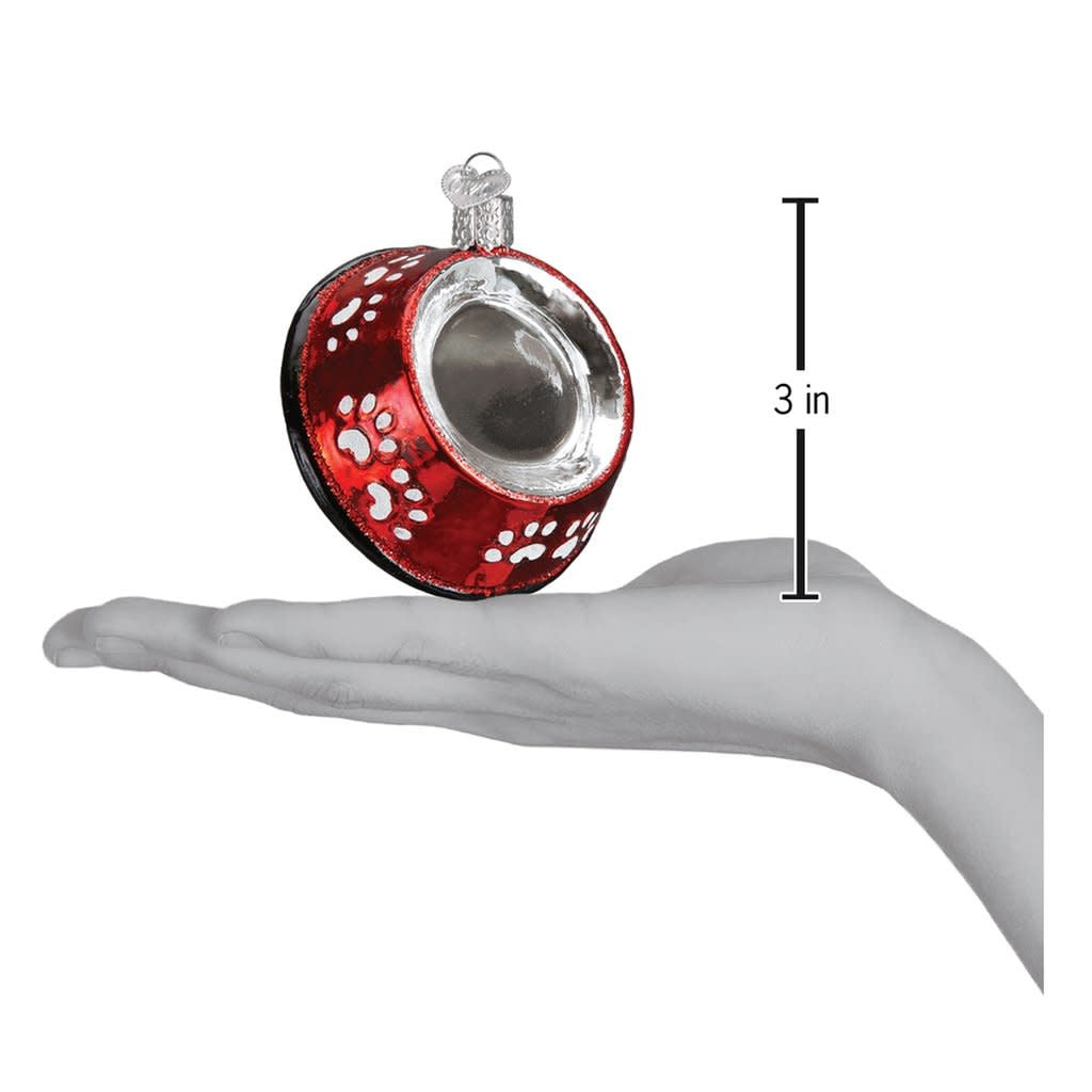 Red Dog Bowl Ornament