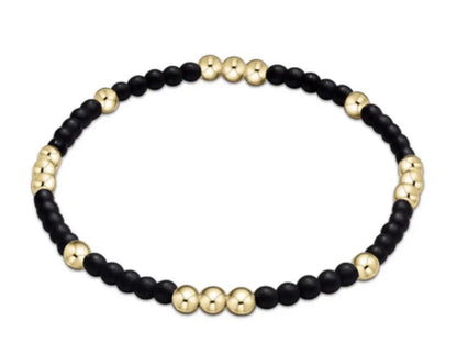 Worthy Pattern 3mm Bead Bracelet | Matte Onyx