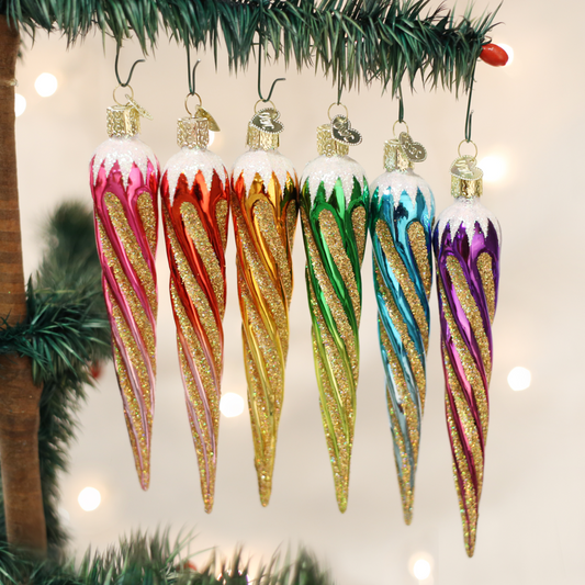 Color Shimmering Icicles Assorted Ornament