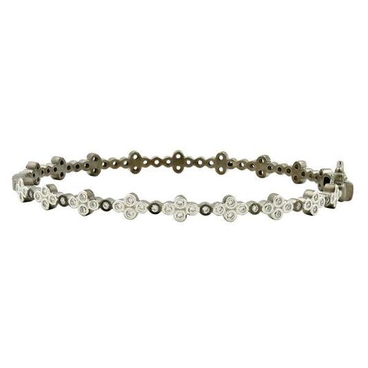 Clover Station Hinge Bangle Silver