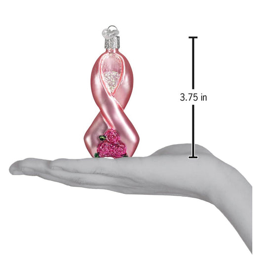 Pink Ribbon With Roses Ornament