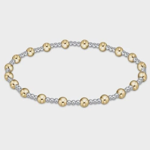 eNewton Extends Classic Sincerity Pattern Bead Bracelet | 4mm Mixed Metal