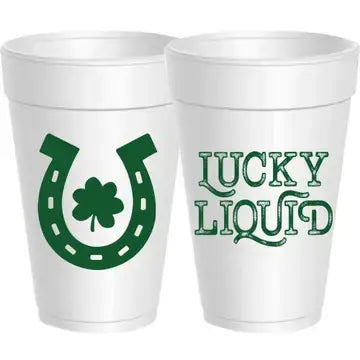 Lucky Liquid Styrofoam Cups Set | 10p Green