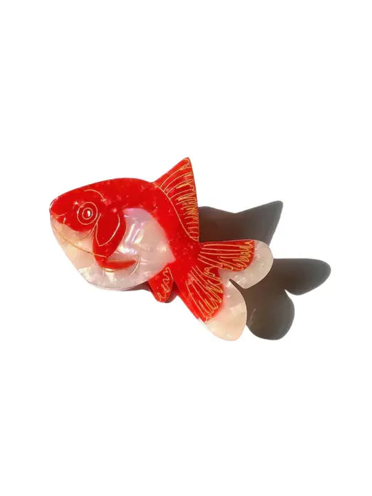 Hand Painted Claw Clip | Goldfish