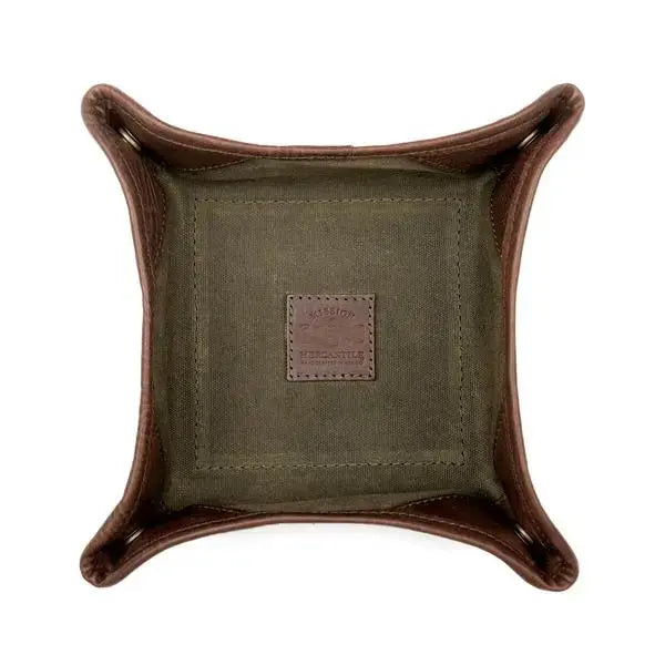 Campaign Waxed Canvas Desk Caddy Valet | Smoke + Forest